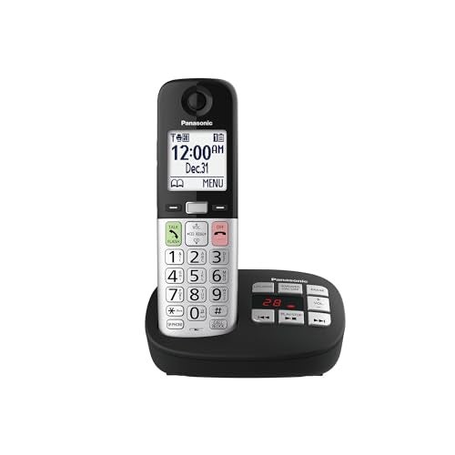 Panasonic Cordless Phone, Easy to Use with Large Display and Big Buttons, Flashing Favorites Key, Built in Flashlight, Call Block, Volume Boost, Talking Caller ID, 1 Cordless Handset - KX-TGU430B - Image 1