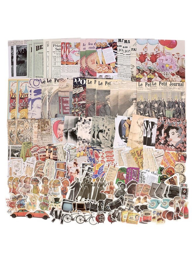 Draupnir Vintage Scrapbooking Supplies - 200 Sheets Scrapbook Paper, Junk Journal Craft Kits for Bullet Journals, Room Decor Aesthetic Album Collage - Image 1