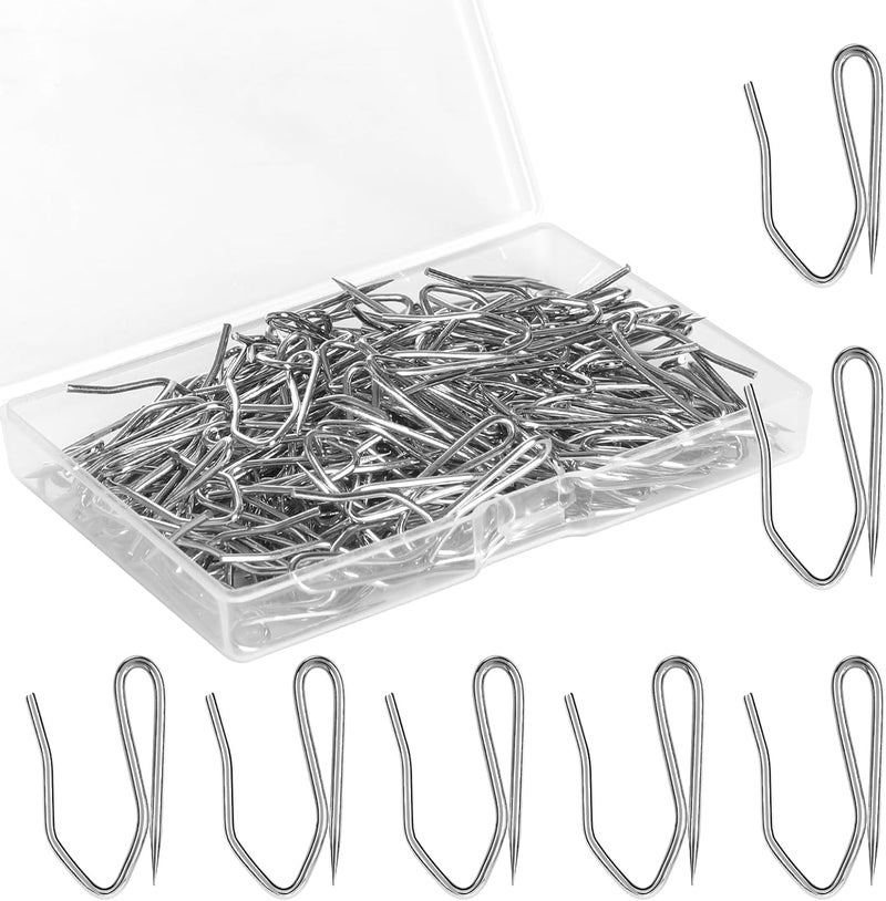 KAHIT Curtain Hooks, Curtain Hooks for Drapes Pins 120 Pack Curtain Hooks for Curtain Rod Curtain Hooks Drapery Hooks for Pleated Drapes Curtain Pin Hooks Ring Hooks for Curtains Metal - Image 1
