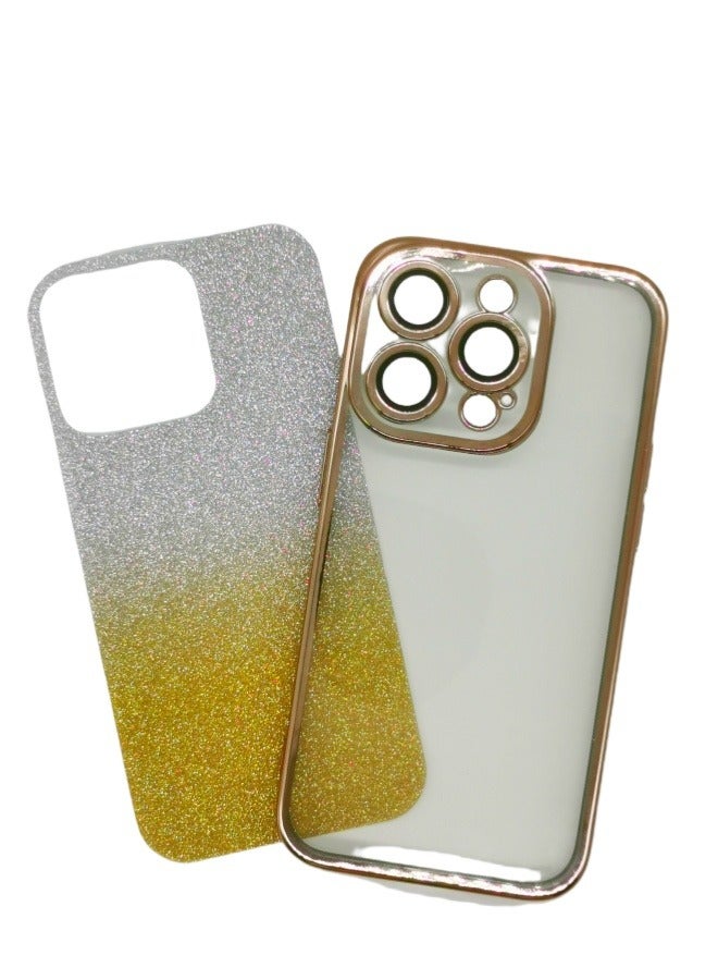 iPhone 15 Pro Glitter Luxury Case: Metal Plated Shockproof Cover with Camera Lens Protector | Summer Sale - Image 2
