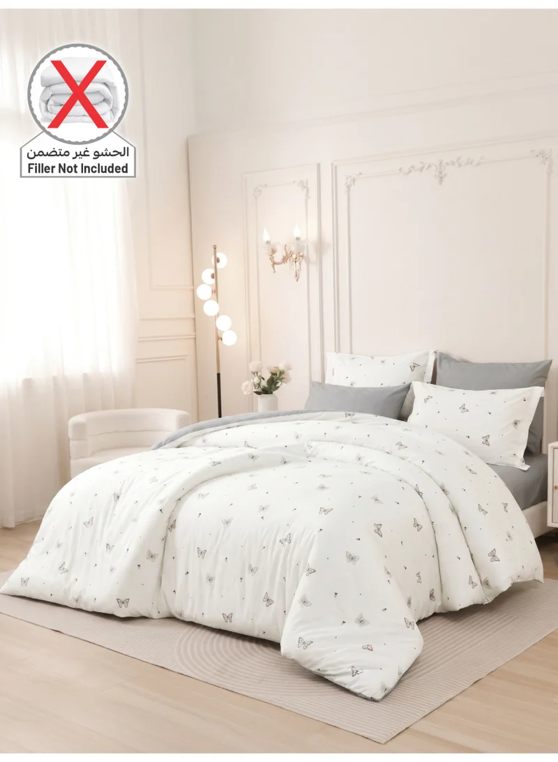 Donetella QUEEN (180x200 cm) Printed Duvet Set, Queen Size Fits 180x200 cm - 4-Pcs Bed Set, Brushed Microfiber Fabric - 1 Duvet Cover, 1 Fitted Sheet, 1 Pillow Shams, 1 Pillowcases (Filler Not Included)  | Best Price UAE
