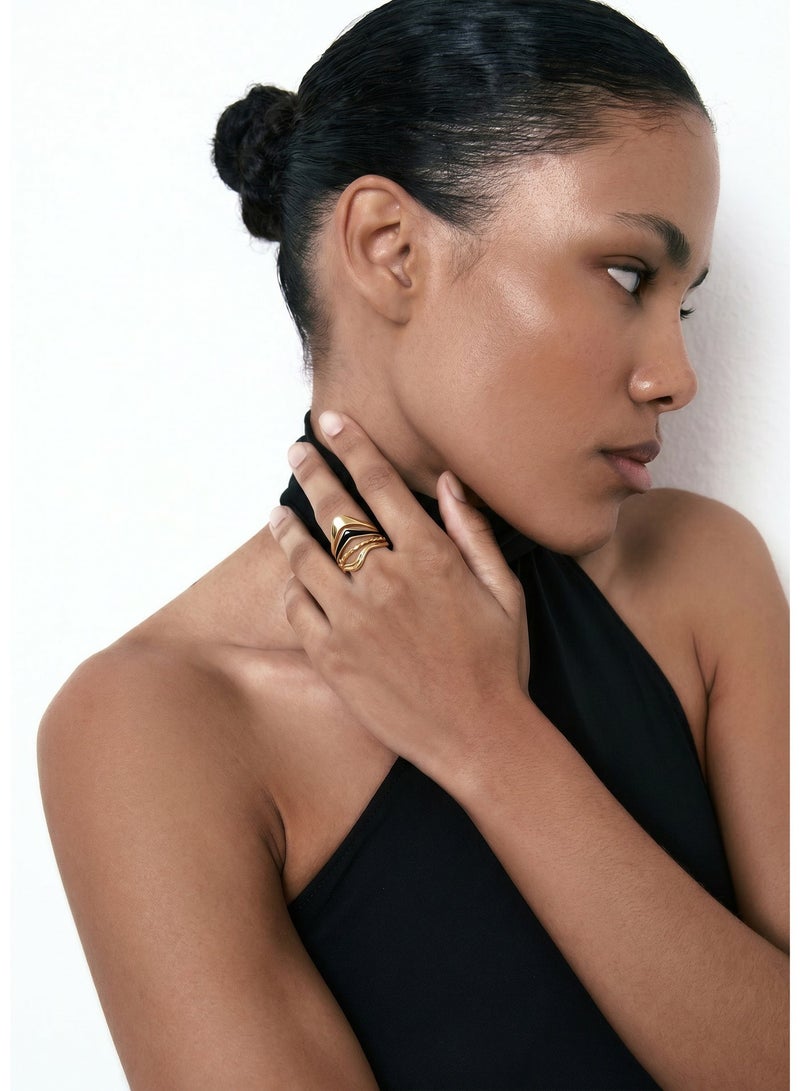 Velora Vie Crown of Tides Ring, 925 Sterling Silver Plated with 18K Gold Vermeil - Image 2