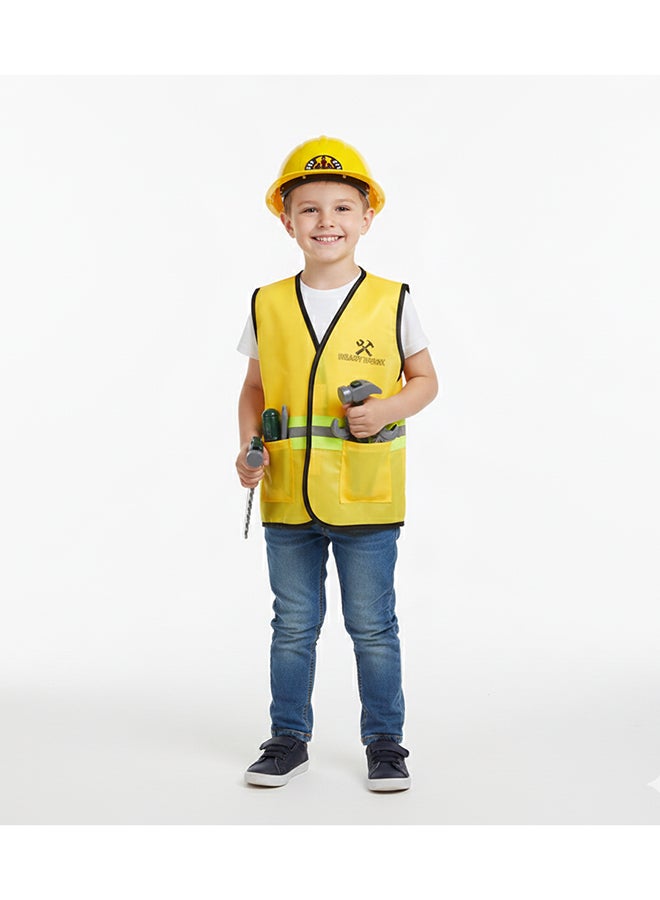 Toyland Kids Construction Worker Costume Set – Helmet & Tool Accessories - Image 2