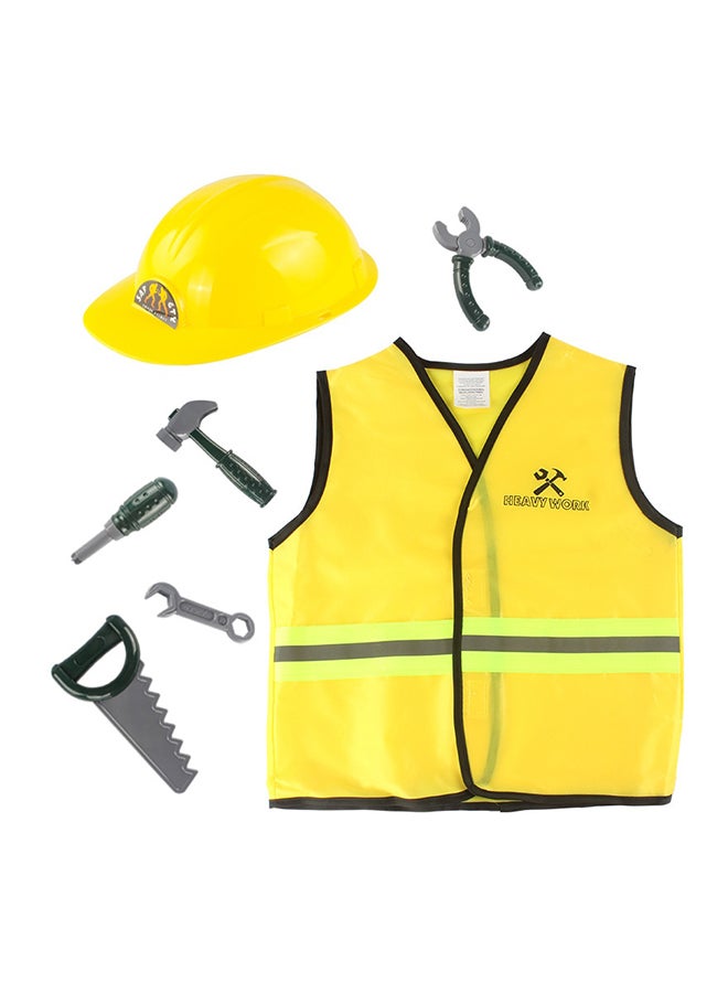 Toyland Kids Construction Worker Costume Set – Helmet & Tool Accessories - Image 1