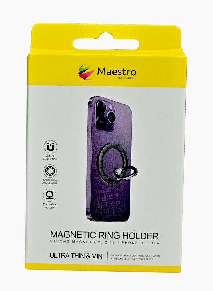 Maestro حامل حلقة مغناطيسي 2 في 1 ماسترو أسود - Image 1