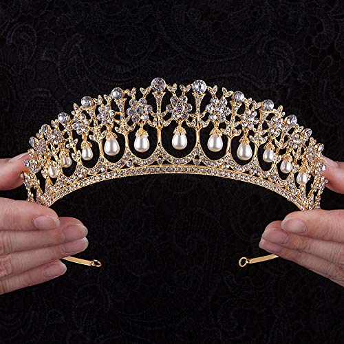 CROWN GUIDE Crystal Rhinestone Queen Bride Tiara Crown for Women Girls Headdress Vintage Bridal Birthday Prom Wedding Tiaras and Crowns Hair Jewelry Accessories Rose Gold - Image 2