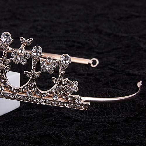 CROWN GUIDE Crystal Rhinestone Queen Bride Tiara Crown for Women Girls Headdress Vintage Bridal Birthday Prom Wedding Tiaras and Crowns Hair Jewelry Accessories Rose Gold - Image 5