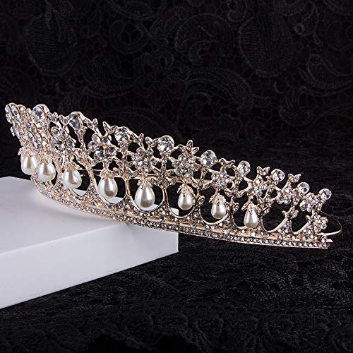 CROWN GUIDE Crystal Rhinestone Queen Bride Tiara Crown for Women Girls Headdress Vintage Bridal Birthday Prom Wedding Tiaras and Crowns Hair Jewelry Accessories Rose Gold - Image 4