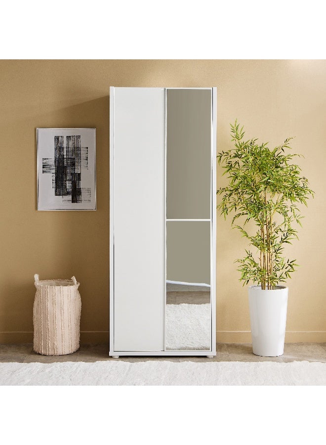 Home Box White 2-Door Wardrobe with Mirror - Image 2