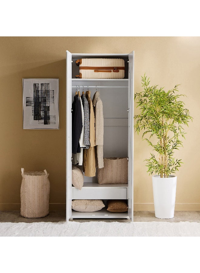 Home Box White 2-Door Wardrobe with Mirror - Image 3