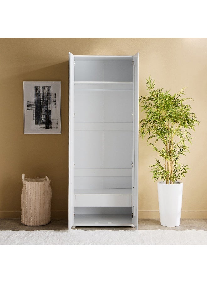 Home Box White 2-Door Wardrobe with Mirror - Image 4