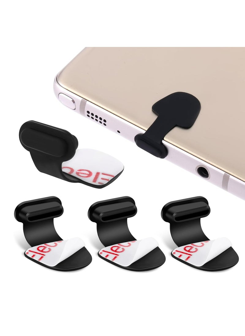 Oasisgalore 4 Packs Type C Dust Plugs, Black Silicone USB C Port Protectors for Laptops, Smartphones.  - Image 1