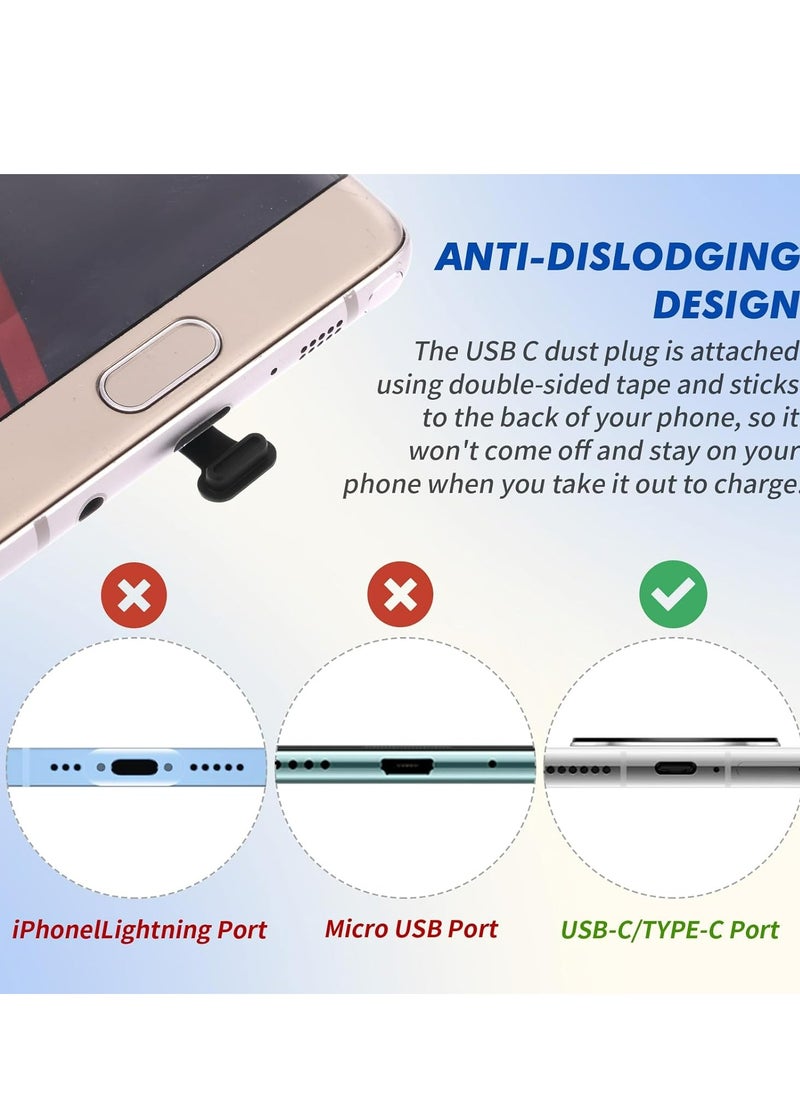 Oasisgalore 4 Packs Type C Dust Plugs, Black Silicone USB C Port Protectors for Laptops, Smartphones.  - Image 3
