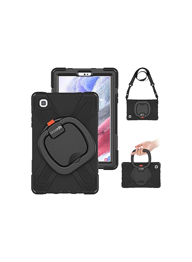 PROMASS Shockproof Rugged Protective Colorful Case With 360 Rotating Kickstand And Shoulder Strap For Kids Compatible For Samsung Galaxy Tab A7 Lite 8.7 Inch T220/T225 (Black) - Image 2