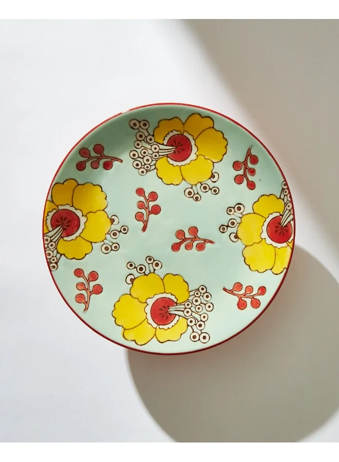 Chumbak Hibiscus Bloom, Ceramic Cake Stand