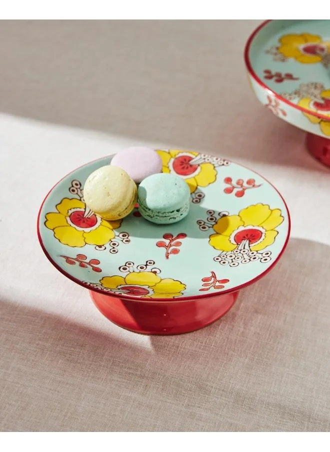 Chumbak Hibiscus Bloom, Ceramic Cake Stand