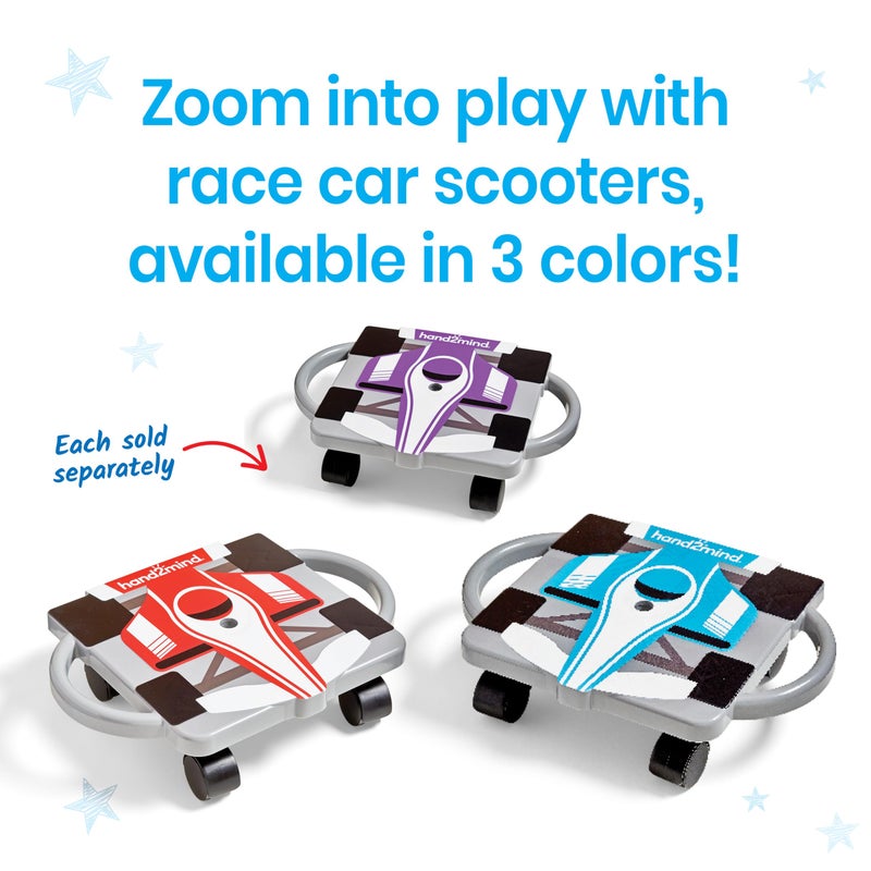 hand2mind Blue Speedway Racer Scooter Board, Floor Scooter Board, Gross Motor Toys, Kids Exercise & Physical Education Equipment, Playground Toys, Indoor Active Play, Toddler Outdoor Activities - Image 3
