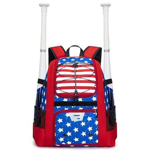 KAVIGOR Youth Baseball Bag, Softball Bag for Girls & Boys, Kids Tball Backpack with Shoes Compartment - Image 1
