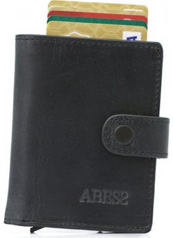 Abess Card Holder Wallet , Luxury Leather (Crazy) Mechanism Card Holder Wallet  - Image 2