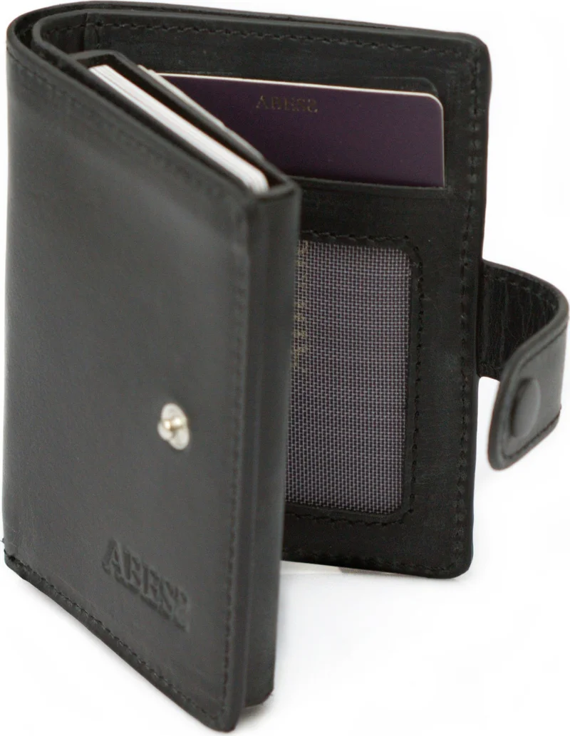 Abess Card Holder Wallet , Luxury Leather (Crazy) Mechanism Card Holder Wallet