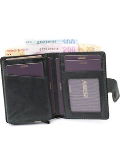 Abess Card Holder Wallet , Luxury Leather (Crazy) Mechanism Card Holder Wallet  - Image 5