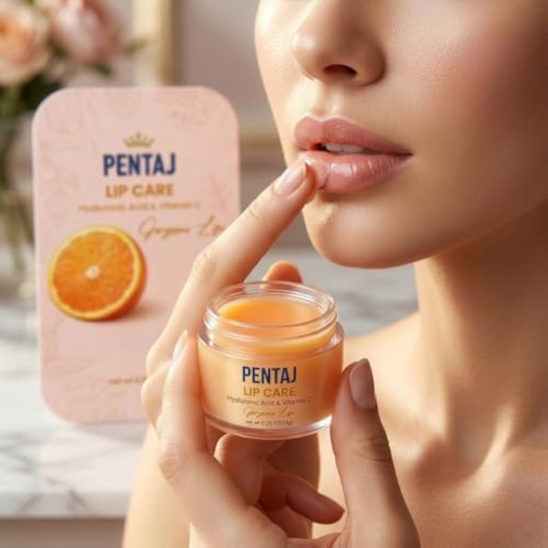 PENTAJ Lip Care Brightening Orange Formula, 15g,with Vitamin C, Hyaluronic Acid & Vitamin E for Radiant Healthy Lips - Image 4