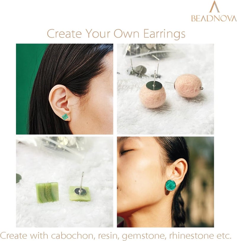 BEADNOVA Earring Posts 720pcs Stainless Steel Earring Hardware Hypoallergenic Ear Studs and Backs for Jewelry Making Backs and Findings for Ear Post Making 4mm and 6mm Total 720pcs - Image 5