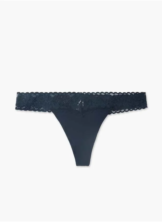 فاف Lace Detail Thongs with Elasticated Waistband