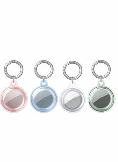KASTWAVE 4Pcs Soft TPU Case Fit for AirTags, Anti-Scratch Protective Skin Cover with Keychain, Safety Fit for Air Tags Tracking Locator Anti-Lost Tracker Finder Protector  - Image 1
