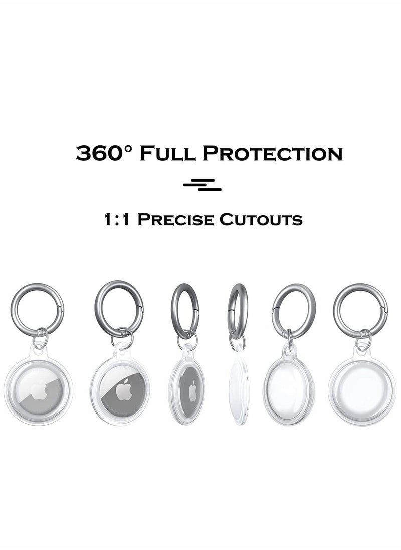 KASTWAVE 4Pcs Soft TPU Case Fit for AirTags, Anti-Scratch Protective Skin Cover with Keychain, Safety Fit for Air Tags Tracking Locator Anti-Lost Tracker Finder Protector  - Image 3
