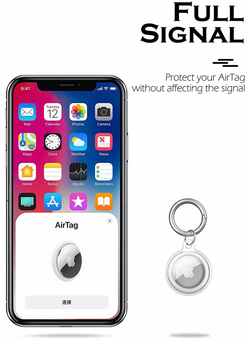 KASTWAVE 4Pcs Soft TPU Case Fit for AirTags, Anti-Scratch Protective Skin Cover with Keychain, Safety Fit for Air Tags Tracking Locator Anti-Lost Tracker Finder Protector  - Image 5
