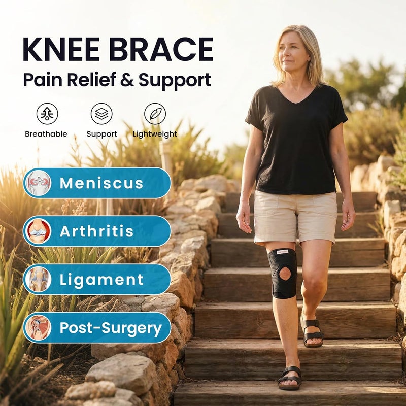 Knee Brace with Side Stabilizers for Meniscal Tear and Knee Pain Relief - Image 2