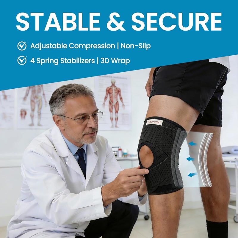 Knee Brace with Side Stabilizers for Meniscal Tear and Knee Pain Relief - Image 3