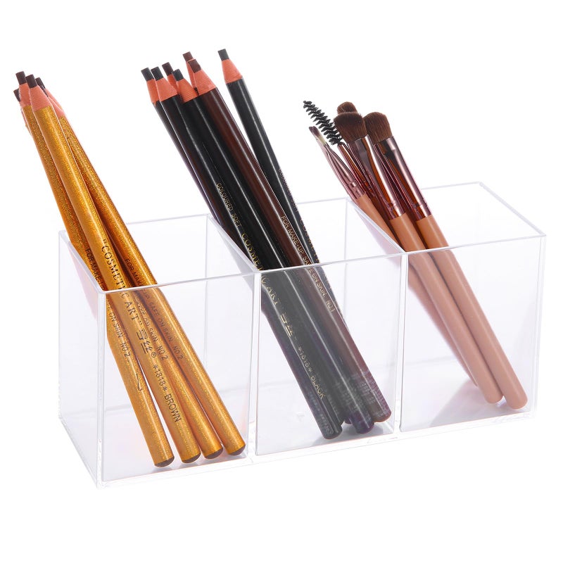 elysolpluv Clear Acrylic Silverware & Pen Organizer Caddy, Transparent Plastic Silverware Holder, Perfect for Office, Bedroom, and Bathroom Storage - Image 4