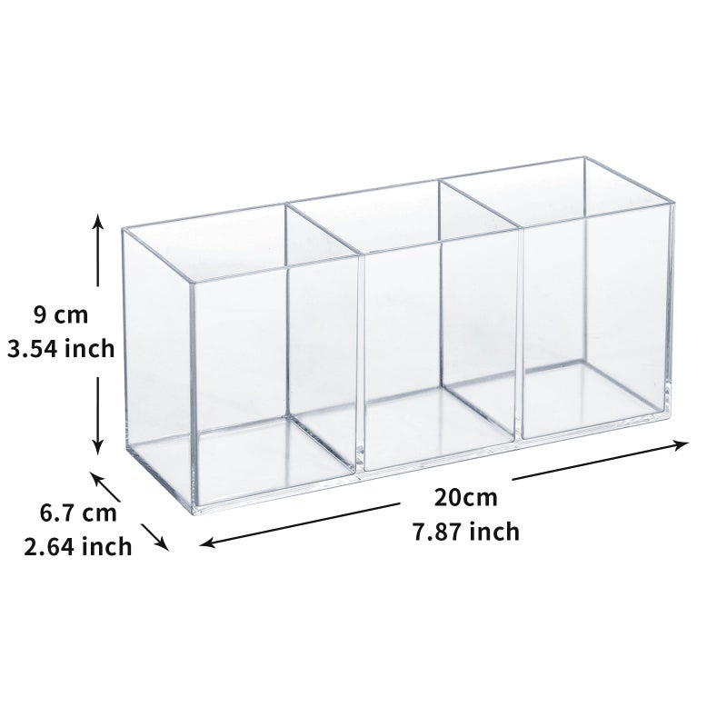 elysolpluv Clear Acrylic Silverware & Pen Organizer Caddy, Transparent Plastic Silverware Holder, Perfect for Office, Bedroom, and Bathroom Storage - Image 2