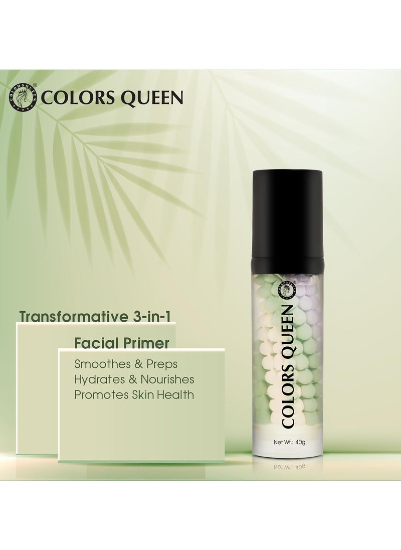 COLORS QUEEN 3 in 1 Facial Primer Lightweight Long Lasting Highly Moisturizing Dewy Face Makeup 40g 02  - Image 2