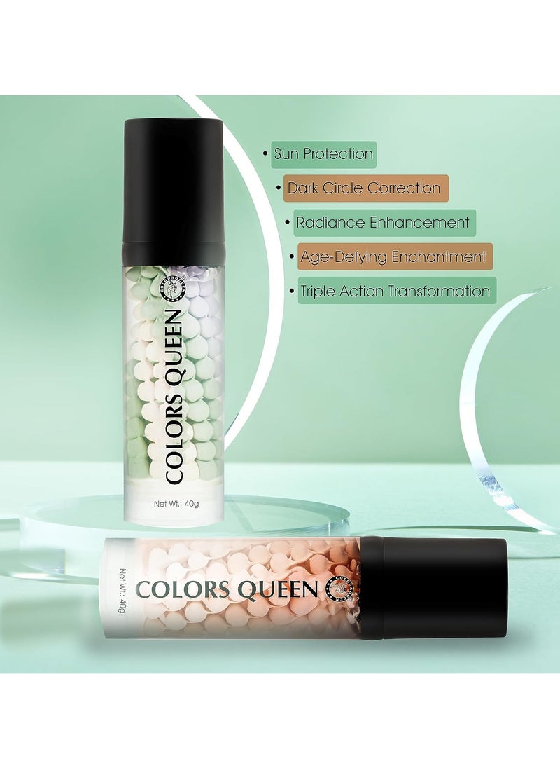 COLORS QUEEN 3 in 1 Facial Primer Lightweight Long Lasting Highly Moisturizing Dewy Face Makeup 40g 02  - Image 5