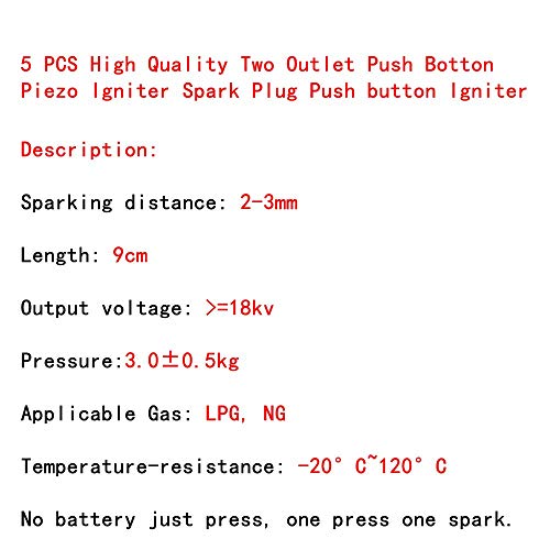 METER STAR 5 PCS 2 Outlet Push Botton Piezo Igniter Spark Plug Push Button Igniter - Image 3
