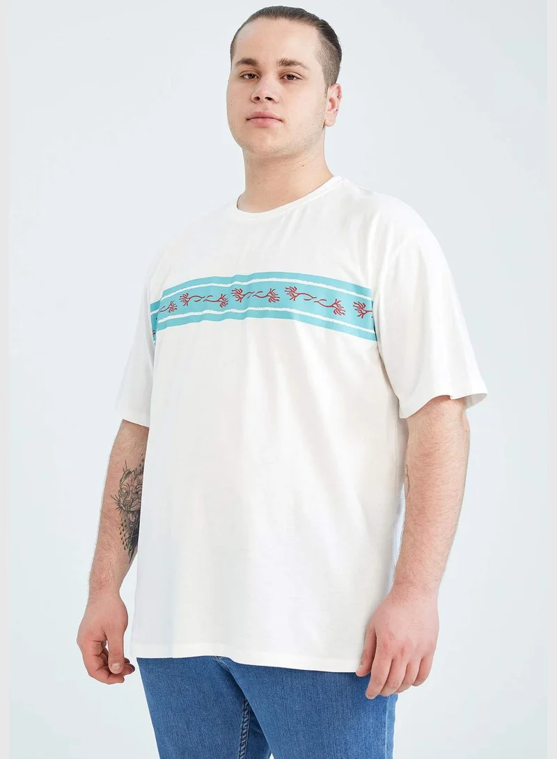 ديفاكتو Regular Fit Short Sleeve Printed T-Shirt