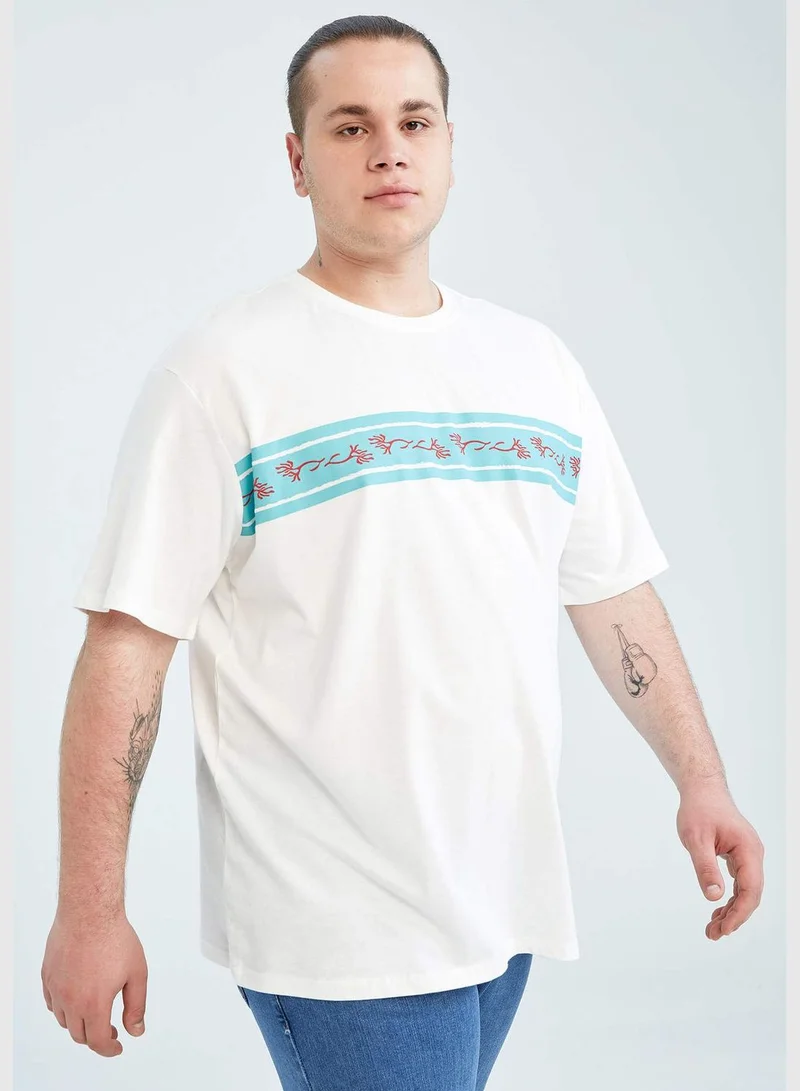 ديفاكتو Regular Fit Short Sleeve Printed T-Shirt