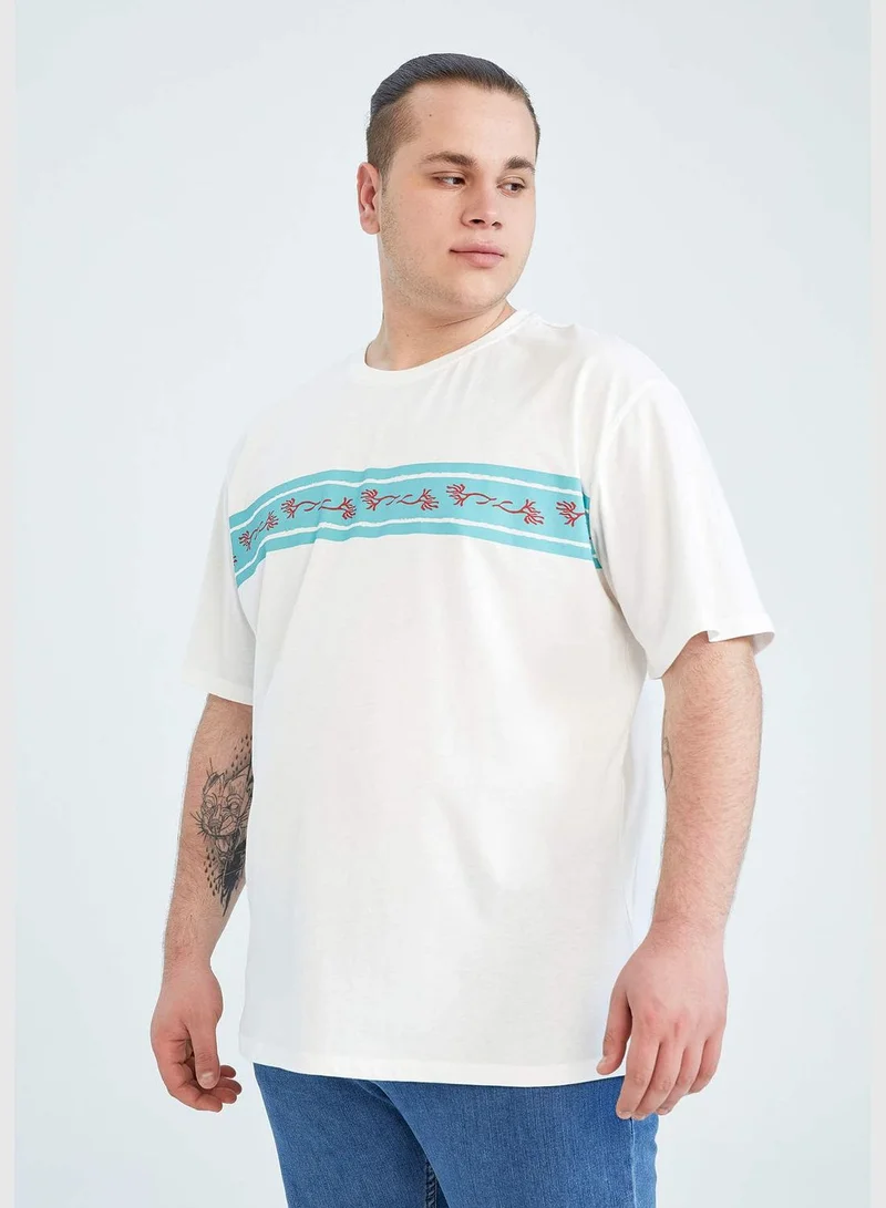 ديفاكتو Regular Fit Short Sleeve Printed T-Shirt