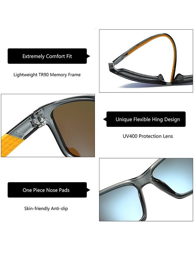 Unisex Hd Polarized Sports Sunglasses - Lightweight Tr90 Frame, Uv400 Protection And Anti-Glare For Active Lifestyle Square Colorful Trendy Eyewear Cycling Driving Mirrors - Image 2