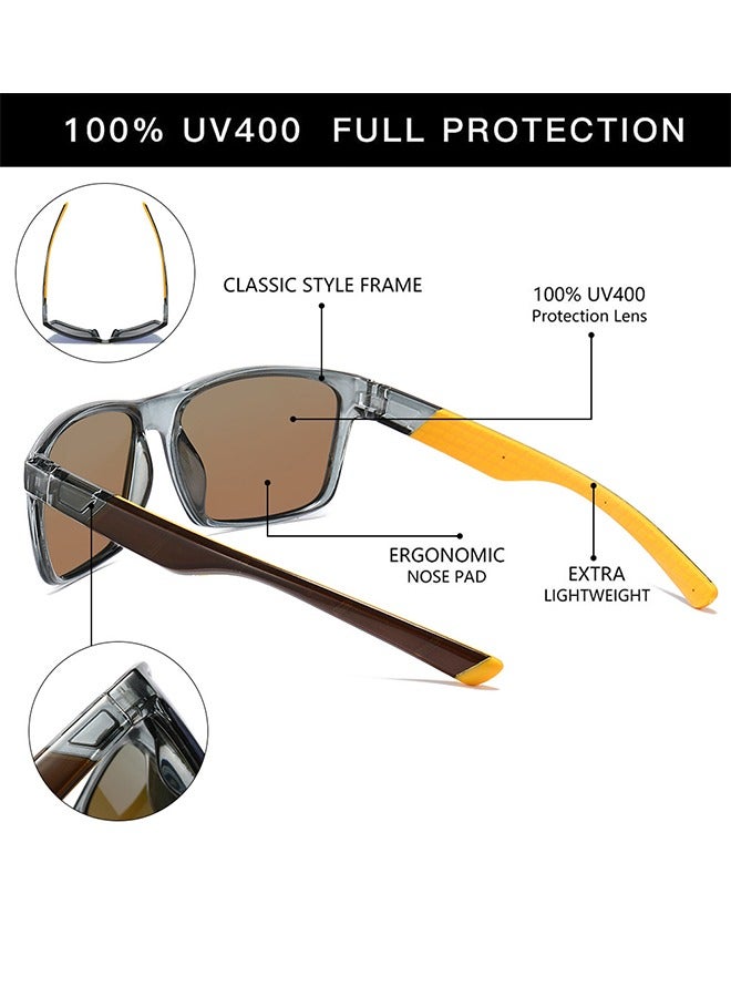 Unisex Hd Polarized Sports Sunglasses - Lightweight Tr90 Frame, Uv400 Protection And Anti-Glare For Active Lifestyle Square Colorful Trendy Eyewear Cycling Driving Mirrors - Image 3