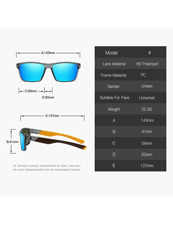 Unisex Hd Polarized Sports Sunglasses - Lightweight Tr90 Frame, Uv400 Protection And Anti-Glare For Active Lifestyle Square Colorful Trendy Eyewear Cycling Driving Mirrors - Image 4