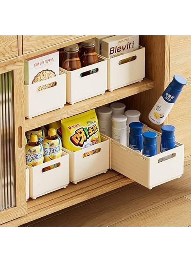 divinezon divinezon Stackable Foldable Slider Storage Box | Multipurpose Adjustable storage organizer for Home & Kitchen Accessories | White | 28-48 X 20 X 15 CM  - Image 4