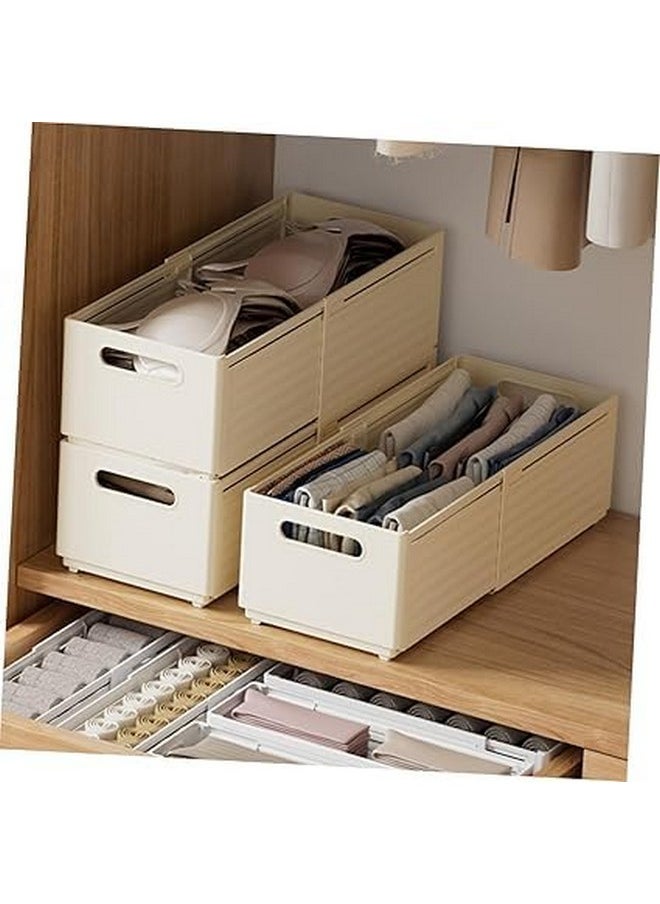 divinezon divinezon Stackable Foldable Slider Storage Box | Multipurpose Adjustable storage organizer for Home & Kitchen Accessories | White | 28-48 X 20 X 15 CM  - Image 5