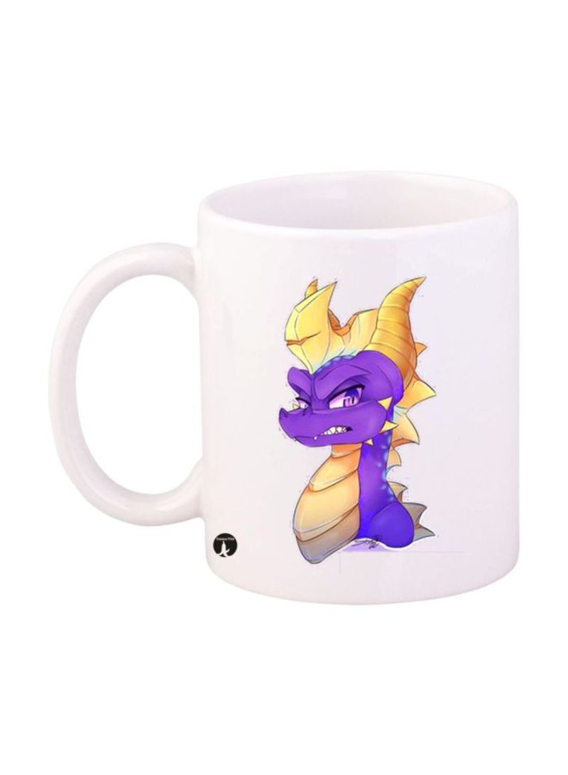 Spyro Video Game Printed Mug White/Blue/Gold Standard Size