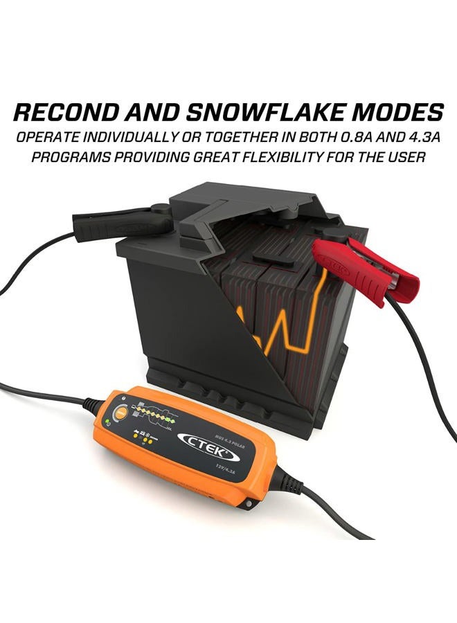 CTEK (56-958) MUS 4.3 POLAR 12 Volt Fully Automatic Extreme Climate 8 Step Battery Charger - Image 4