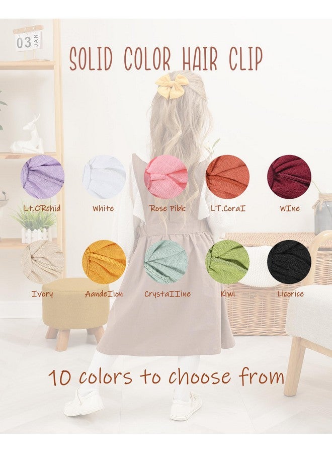 doboi 20Pcs Fable Bows 3.6 Inch Hair Bows Clips Baby Girls Hair Clips Cotton Linen Bows For Girls Solid 10 Color Hair Accessories For Baby Toddlers Kids - Image 5