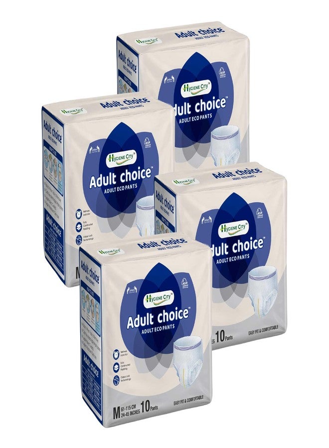اختيار الكبار حفاضات للكبار من Adult Choice، حفاضات صديقة للبيئة، للجنسين، امتصاص يدوم 8 ساعات، تقنية ADL، مانعة للتسرب، خالية من الروائح، مزودة بمؤشر للبلل، مقاس متوسط (M)، محيط الخصر (24-45) بوصة | 40 حفاضة، عبوة من 4 قطع - Image 1